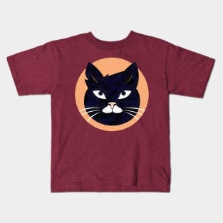 Black cat portrait Kids T-Shirt